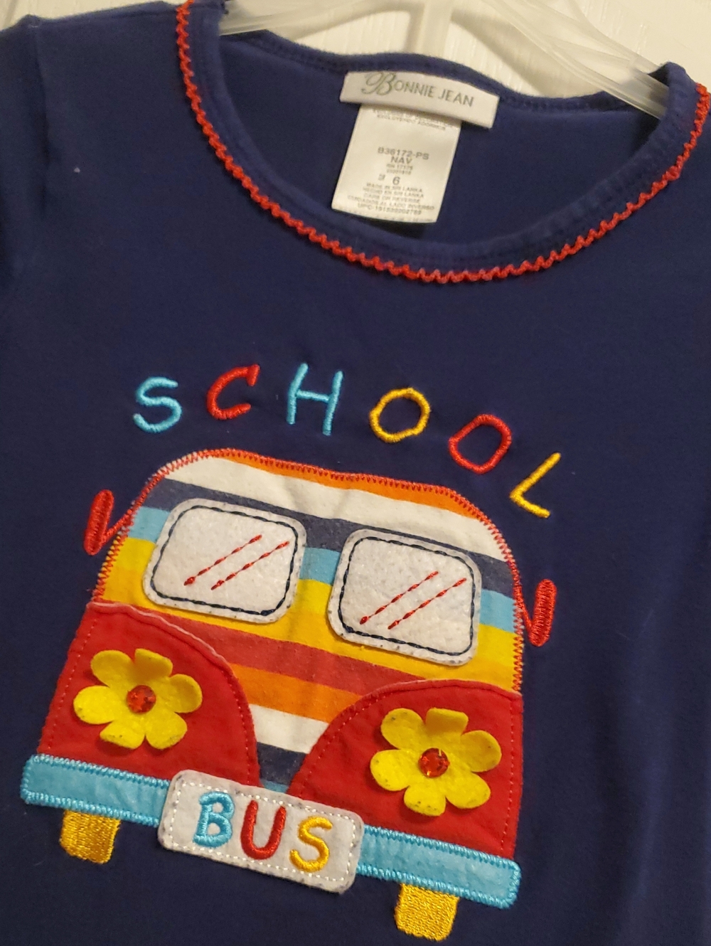 Bonnie Jean Navy 'School Bus' Appliqué Dress
